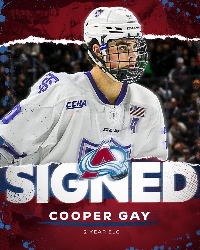 Colorado Avalanche Make Blockbuster Signing, Secure Top Prospect Cooper Gay on Two-Year Deal 2